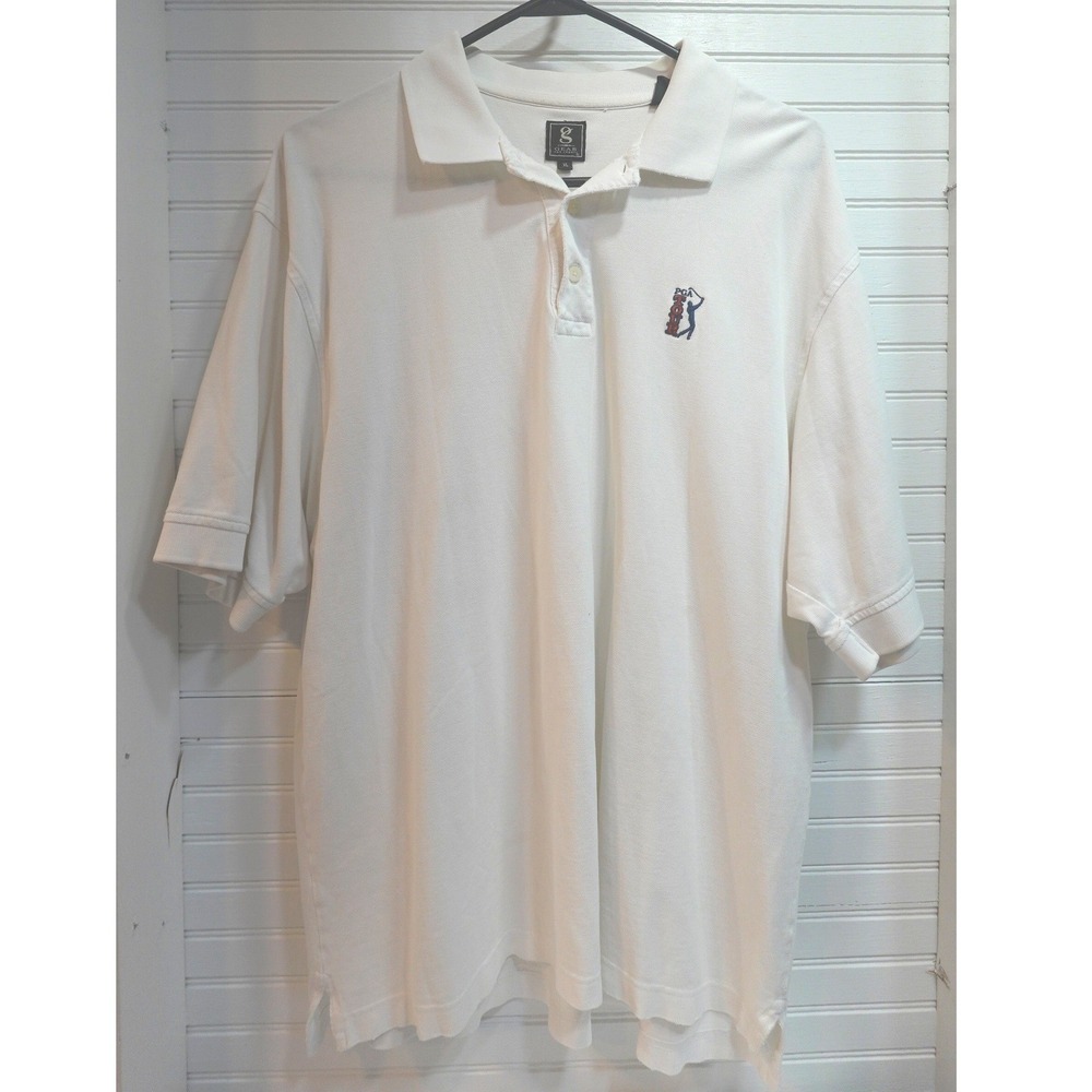 Vintage PGA TOUR Polo Shirt Men's XL Gear for Sports White Golf Top 100% Cotton